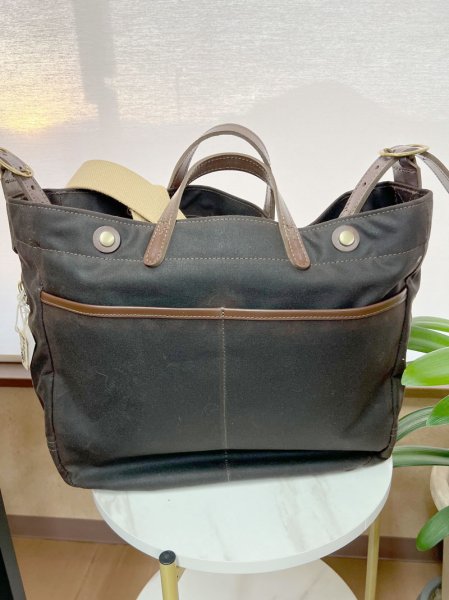 画像1: Akira Craft  2WAY  TOTE  WAXED  COTTON  大 (1)