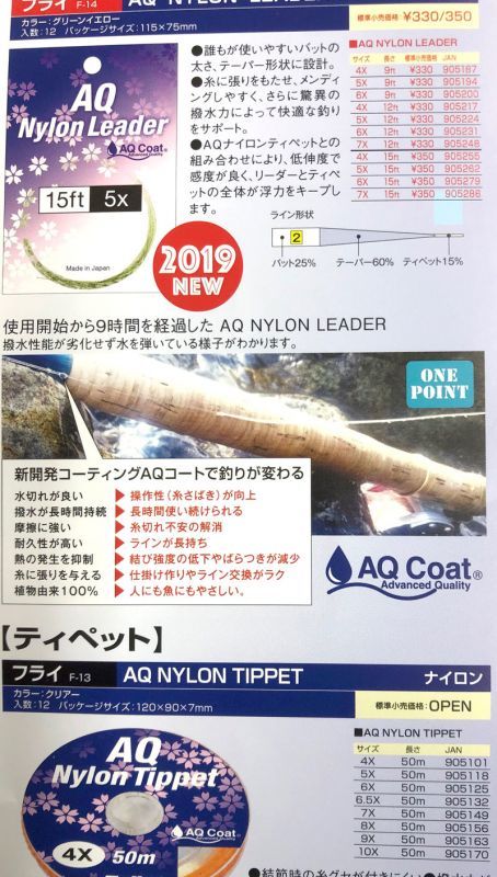 Fujino のNEW Leader & Tippet  5月発売予定